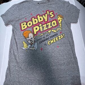 Disney “ The Goofy Movie” T-Shirt size Medium. Bobby’s Pizza text charcoal grey